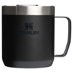 Caneca térmica com tampa antissalpicos em aço inoxidável 350ml Stanley cor preto segunda vista frontal
