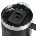 Caneca térmica com tampa antissalpicos em aço inoxidável 350ml Stanley cor preto vista detalhe 1
