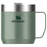 Caneca térmica com tampa antissalpicos em aço inoxidável 350ml Stanley cor verde-escuro segunda vista frontal
