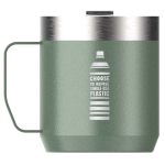 Caneca térmica com tampa antissalpicos em aço inoxidável 350ml Stanley cor verde-escuro vista impressa logo 2