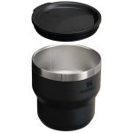 Caneca térmica empilhável parede dupla em aço inoxidável 295 ml Stanley cor preto