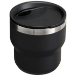 Caneca térmica empilhável parede dupla em aço inoxidável 295 ml Stanley cor preto terceira vista traseira