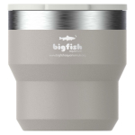 Caneca térmica empilhável parede dupla em aço inoxidável 295 ml Stanley cor cinzento vista impressa logo 2