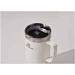 Caneca térmica com tampa anti-derramamento e parede dupla 473ml Stanley cor bege