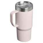 Caneca térmica com tampa anti-derramamento e parede dupla 473ml Stanley cor cor-de-rosa claro segunda vista traseira