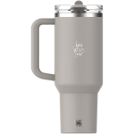 Copo térmico Stanley 1,18 L com palhinha rebatível à prova de fugas cor cinzento vista impressa logo 2