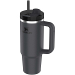 Copo térmico Stanley 890 ml com tampa rotativa e palhinha reutilizável cor preto