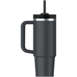 Copo térmico Stanley 890 ml com tampa rotativa e palhinha reutilizável cor preto segunda vista traseira