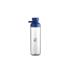 Garrafa de água com tampa rebatível antigotas 900ml Mepal cor azul pastel vista impressão tampografia