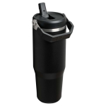 Copo térmico Stanley 890ml com palhinha rebatível à prova de fugas cor preto segunda vista traseira