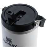 Copo térmico Stanley 890ml com palhinha rebatível à prova de fugas cor branco vista detalhe 1