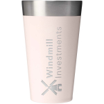 Copo empilhável de parede dupla com isolamento a vácuo 470ml Stanley cor cor-de-rosa claro vista impressa logo 2
