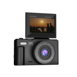 Câmara digital Prixton 64 MP com ecrã IPS rebatível de 3'' cor preto vista detalhe 1