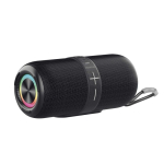 Coluna sem fios com microfone e carregamento USB-C Prixton 30 W cor preto vista lateral