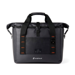 Geleira portátil com fecho de enrolar e isolamento Nordic Drift 22L cor preto vista com logo