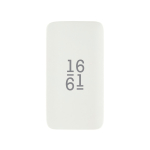Carregador plano ultrafino com fichas de viagem e USB-C 65W cor branco vista com logo