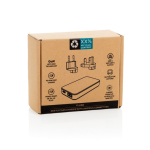 Carregador plano ultrafino com fichas de viagem e USB-C 65W cor branco segunda vista com caixa