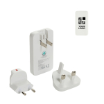 Carregador plano ultrafino com fichas de viagem e USB-C 65W cor branco vista principal