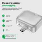 Adaptador carregamento inteligente USB-C proteção contra sobrecarga 140W cor prateado