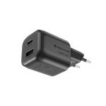 Carregador USB ecológico compacto com ficha EU 100W cor preto quarta vista