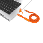 Cabo carregamento rápido 2 em 1 entrançado antiemaranhamento 60W 120 cm cor cor-de-laranja terceira vista