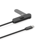Cabo carregamento USB-C para USB-C suporte ajustável para telemóvel 65W cor preto