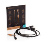 Cabo de carregamento personalizado com dupla saída USB-C 100W cor preto vista com caixa