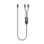 Cabo de carregamento personalizado com dupla saída USB-C 100W cor preto vista principal