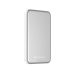 Powerbank magnética QI2.2 ultrafina em alumínio reciclado 5000 mAh cor prateado segunda vista