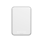 Powerbank magnética QI2.2 ultrafina em alumínio reciclado 5000 mAh cor prateado quarta vista