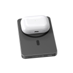 Power bank magnético ecológico com carregamento sem fios 15W 5000 mAh cor preto vista décima primeira