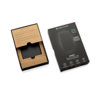 Power bank magnético ecológico com carregamento sem fios 15W 5000 mAh cor preto vista com caixa
