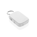 Power bank porta-chaves ecológico com cabos integrados 2000 mAh cor branco
