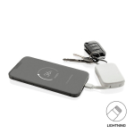 Power bank porta-chaves ecológico com cabos integrados 2000 mAh cor branco terceira vista