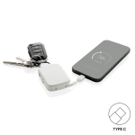 Power bank porta-chaves ecológico com cabos integrados 2000 mAh cor branco quarta vista