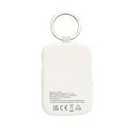 Power bank porta-chaves ecológico com cabos integrados 2000 mAh cor branco sexta vista