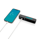 Power bank 5 em 1 com balança e lanterna 2600 mAh Swiss Peak cor preto vista com logo