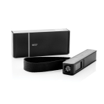 Power bank 5 em 1 com balança e lanterna 2600 mAh Swiss Peak cor preto vista com caixa