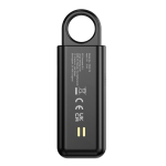 Alarme pessoal inteligente com luz e recarga USB-C 150 dB cor preto quarta vista