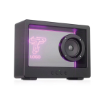 Coluna sem fios transparente com luz RGB integrada e USB-C 5W cor preto
