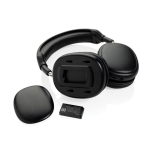 Auscultadores over-ear dobráveis com bateria amovível USB-C cor preto quarta vista