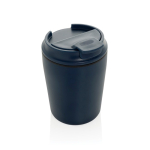 Caneca térmica de plástico para café com tampa anti-gotas 220 ml cor azul-marinho