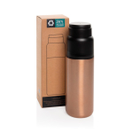 Garrafa térmica com chávena, anti-gotas e isolamento a vácuo 500 ml cor castanho acinzentado vista com caixa