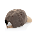 Boné bicolor de 6 painéis em algodão com fecho ajustável 270 g/m² cor castanho segunda vista