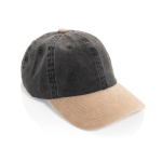 Boné bicolor de 6 painéis em algodão com fecho ajustável 270 g/m² cor preto