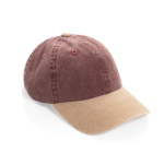 Boné bicolor de 6 painéis em algodão com fecho ajustável 270 g/m² cor castanho escuro