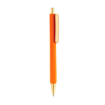 Esferográfica ergonómica de três faces com toque suave, tinta azul cor cor-de-laranja