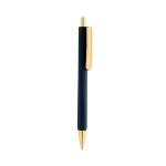 Esferográfica ergonómica de três faces com toque suave, tinta azul cor azul-marinho