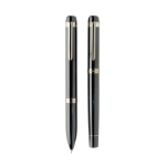 Conjunto de escrita em metal Swiss Peak com caneta e roller, tinta azul cor preto