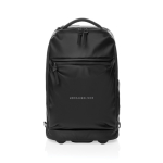 Mochila de viagem com rodas 2 em 1 para portátil Swiss Peak 39L cor preto vista com logo